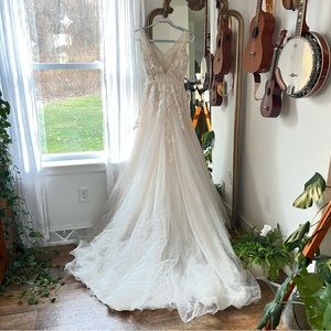 Floral Blush A-Line Wedding Gown from Cassandra Grace